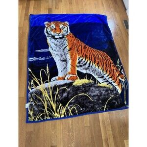 African Tiger In Nature Queen Size Double Fleece Comforter 88”x72” Double Sided